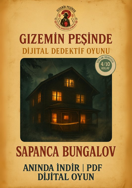 Sapanca Bungalov Dijital Dedektif Oyunu, Orta Seviye Dedektiflik Oyunu, Suçluyu bulma